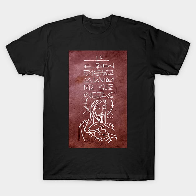 Jesus Good Shepherd illustration T-Shirt by bernardojbp